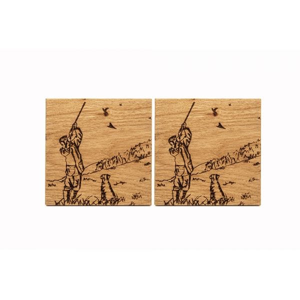 Coasters Hunting – Coasters – Scottish Oak – Set of 2 - Mood4whisky