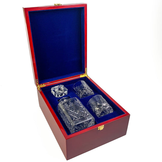Glencairn – Decanter Gift Set – Crystal – Wooden Box – 3 Pieces - Mood4whisky