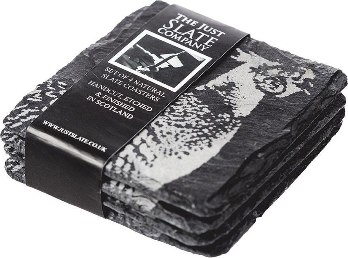 In this photo 4 Slate Coasters Pheasant Mood4Whisky