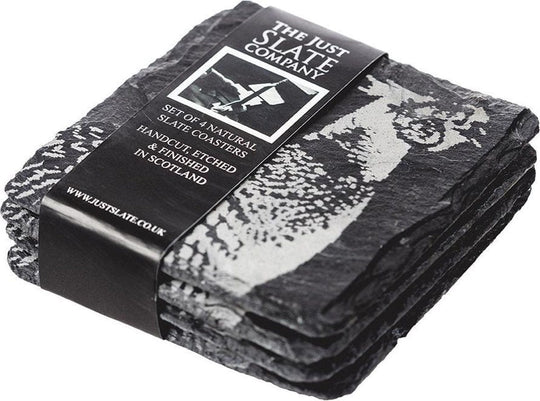 In this photo 4 Slate Coasters Pheasant Mood4Whisky