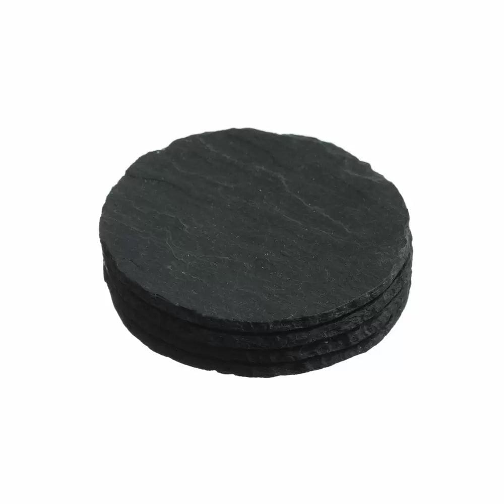 In this photo 4 Slate Coasters Round Blank Mood4Whisky