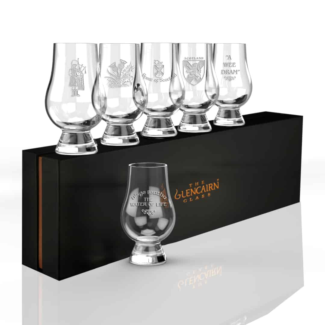 In this photo Glencairn Glass – Scottish Gift Set of 6 Mood4Whisky
