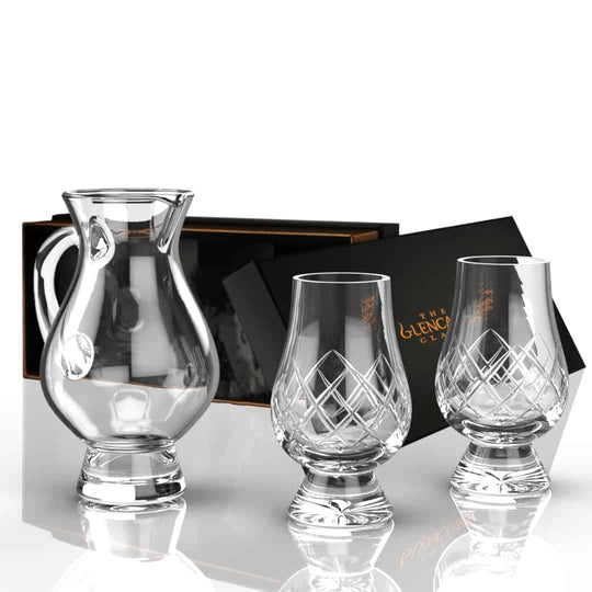 In this photo Glencairn Water Jug Gift Set with 2 Cut Glasses Mood4Whisky