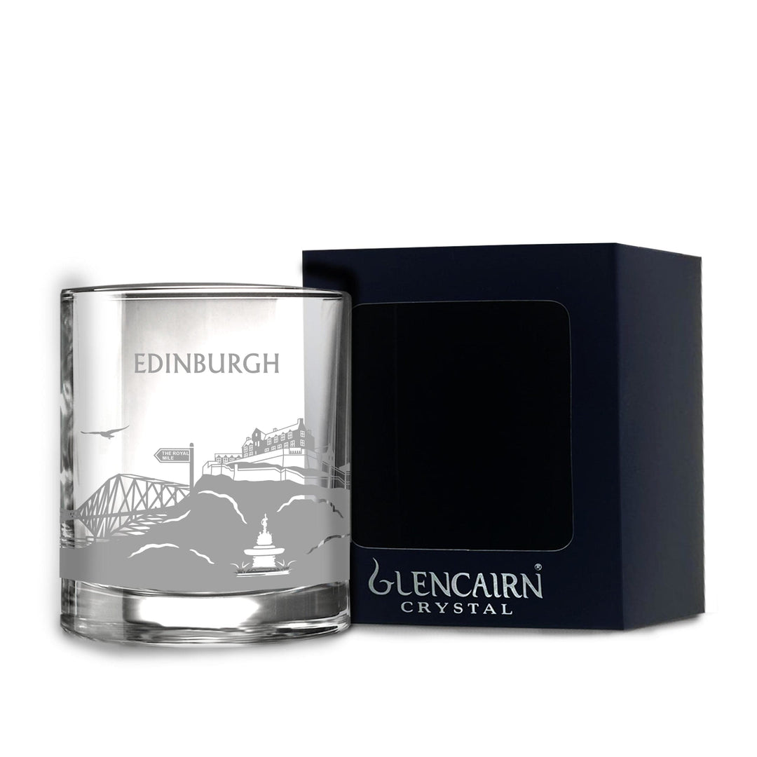 In this photo Glencairn Whisky tumbler Skyline Edinburgh Mood4Whisky