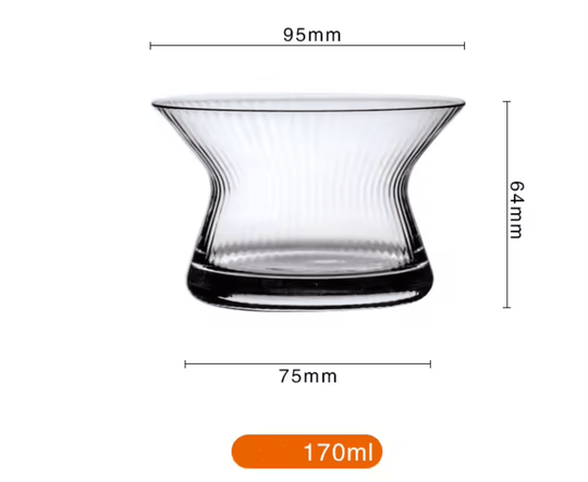 In this photo Japenese Styole Rotate Whiskey Glass - Slender Waist - Crystal - 170 ml - With Coaster Mood4whisky