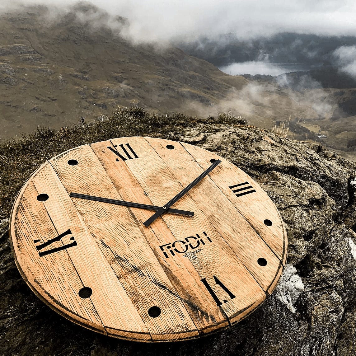 In this photo Large Vintage Clock from old whisky barrels Mood4Whisky