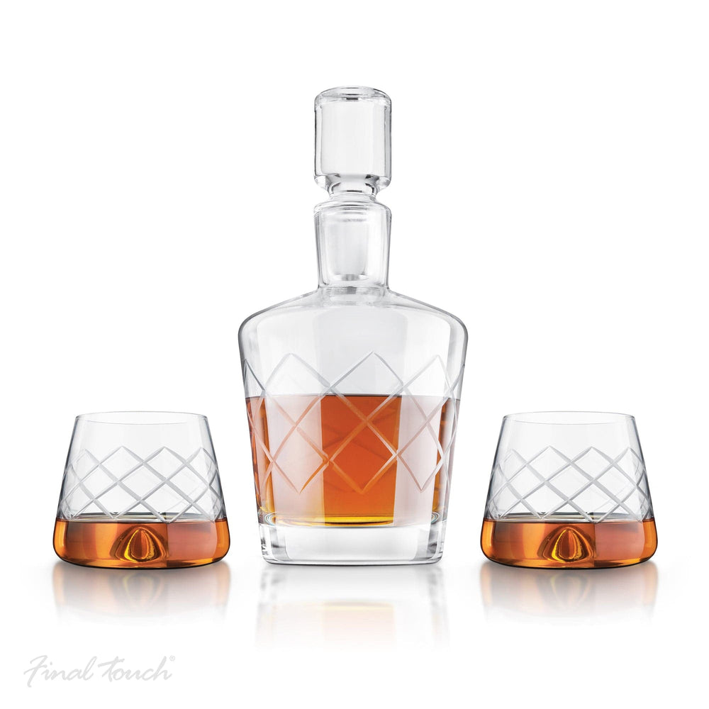 In this photo Whisky Decanter Set Japanese Inspired - Lead Free Crystal - Handcrafted - Final Touch Mood4whisky