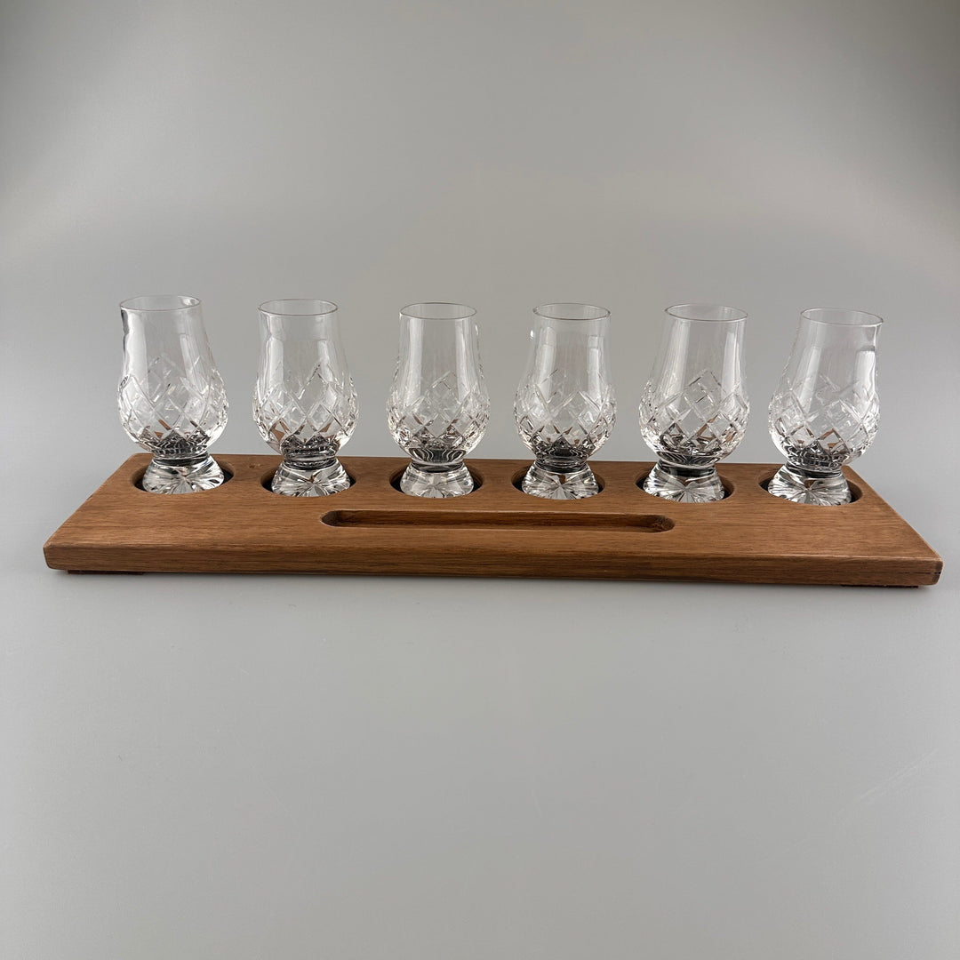 In this photo Whisky Glass Holder Wide with Glassware - Handmade - E.W.B. Belgium Mood4Whisky