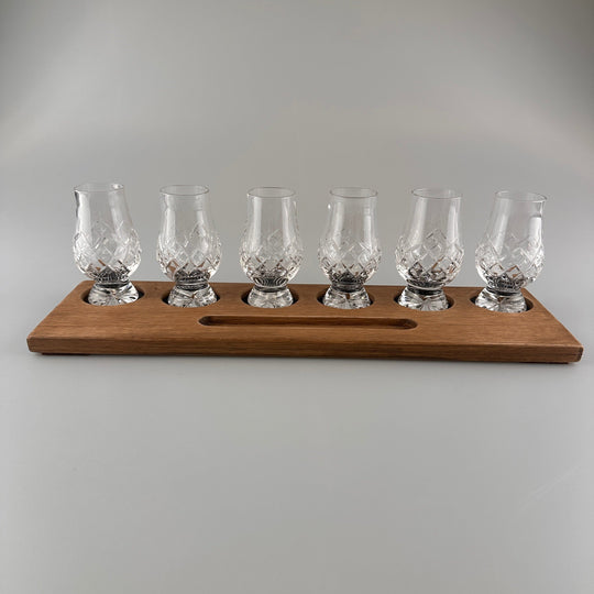 In this photo Whisky Glass Holder Wide with Glassware - Handmade - E.W.B. Belgium Mood4Whisky