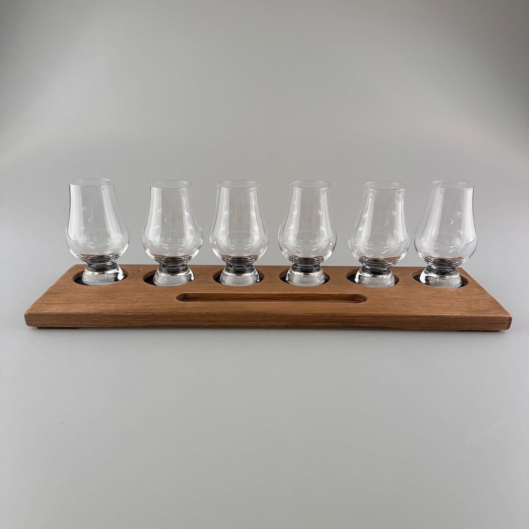 In this photo Whisky Glass Holder Wide with Glassware - Handmade - E.W.B. Belgium Mood4Whisky