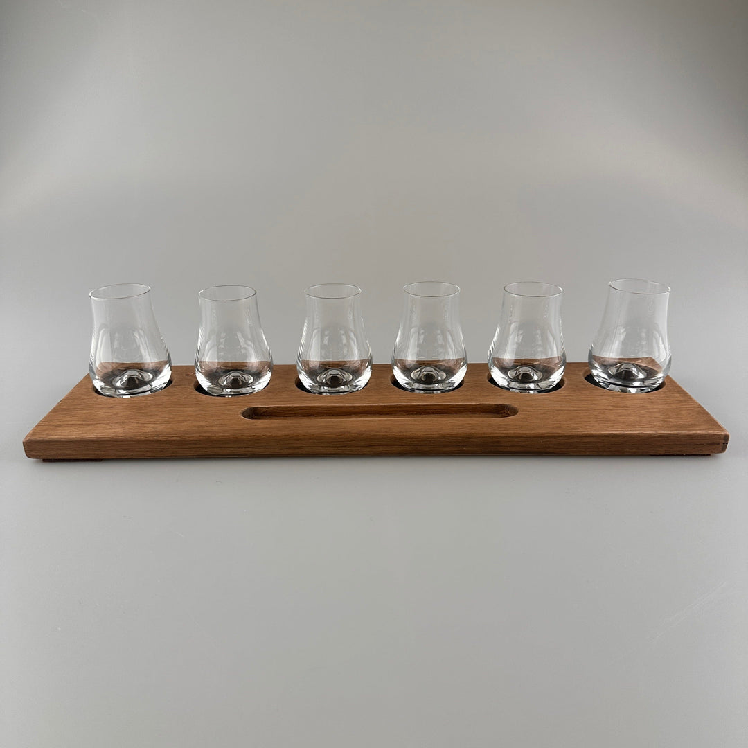 In this photo Whisky Glass Holder Wide with Glassware - Handmade - E.W.B. Belgium Mood4Whisky