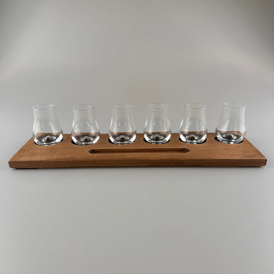 In this photo Whisky Glass Holder Wide with Glassware - Handmade - E.W.B. Belgium Mood4Whisky
