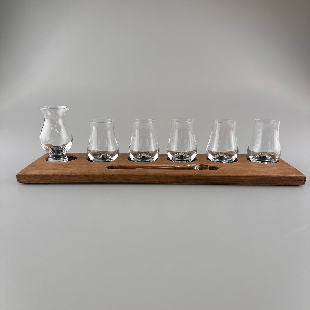 In this photo Whisky Glass Holder Wide with Glassware - Handmade - E.W.B. Belgium Mood4Whisky