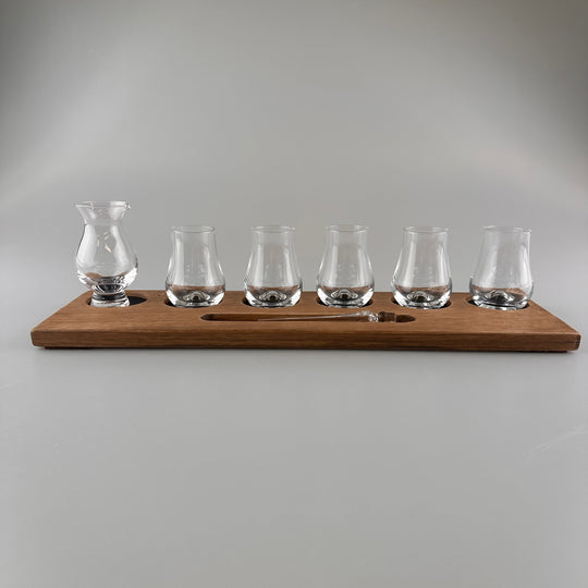 In this photo Whisky Glass Holder Wide with Glassware - Handmade - E.W.B. Belgium Mood4Whisky