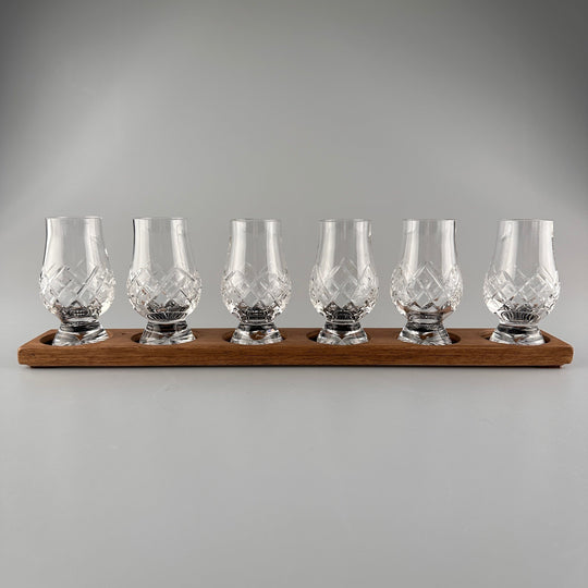 In this photo Whisky glass holder with glassware - Handmade - E.W.B. Belgium Mood4Whisky