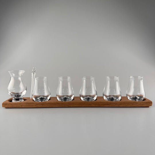 In this photo Whisky glass holder with glassware - Handmade - E.W.B. Belgium Mood4Whisky