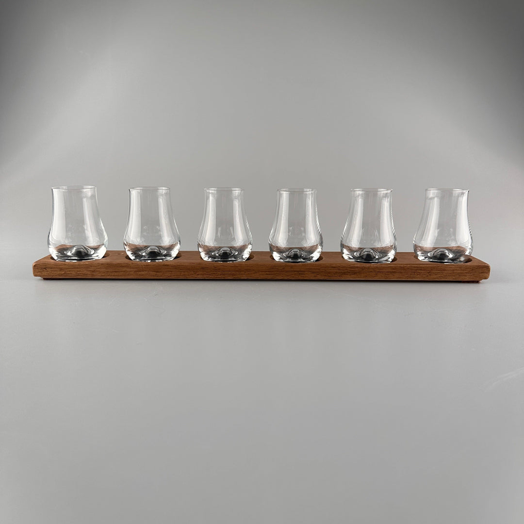 In this photo Whisky glass holder with glassware - Handmade - E.W.B. Belgium Mood4Whisky