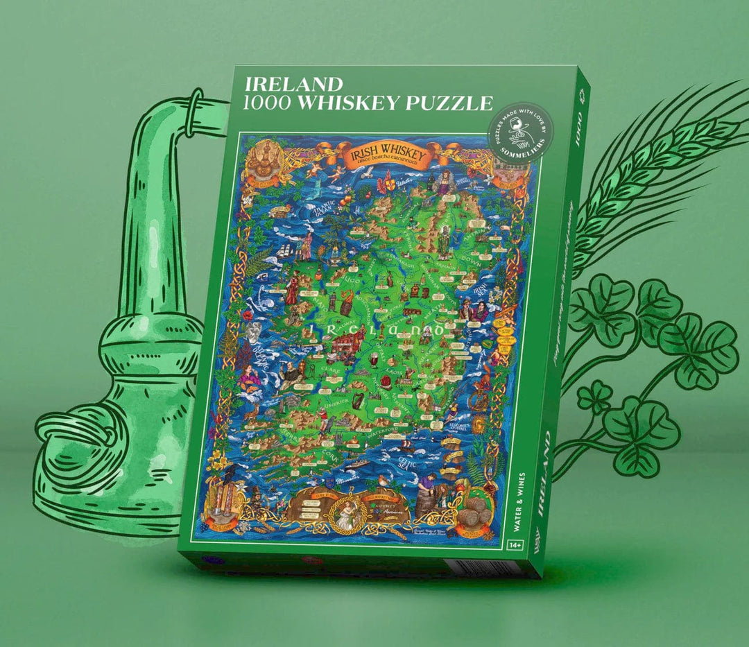 In this photo Whisky Puzzle Ireland - 1000 - 14+ - Water & Wines Sweden Mood4whisky
