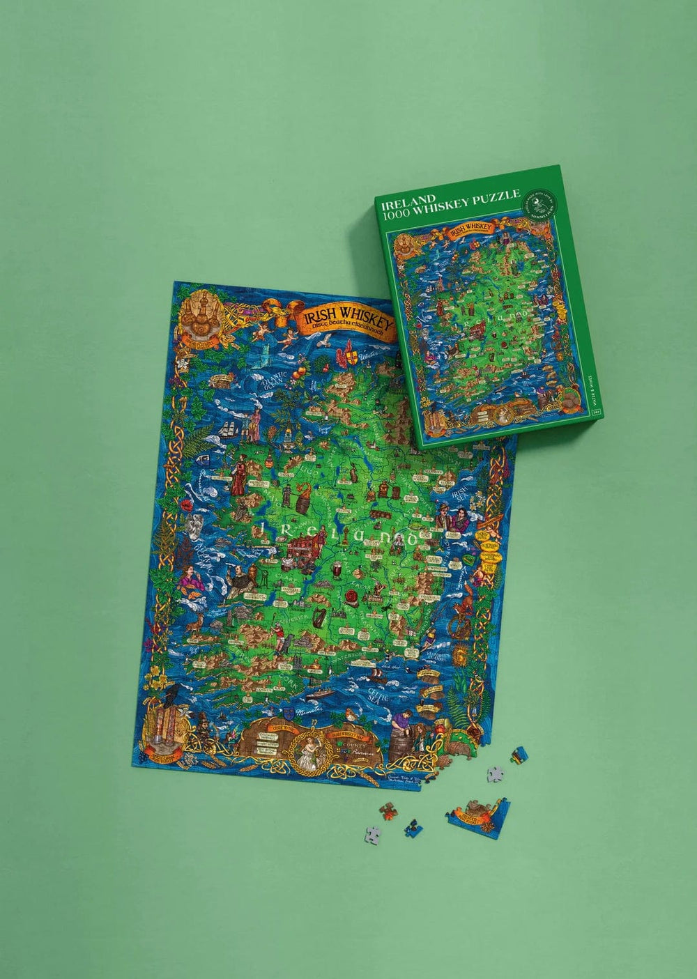 In this photo Whisky Puzzle Ireland - 1000 pieces - 14+ - Water & Wines Sweden Mood4whisky