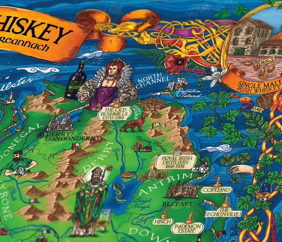 In this photo Whisky Puzzle Ireland - 1000 pieces - 14+ - Water & Wines Sweden Mood4whisky