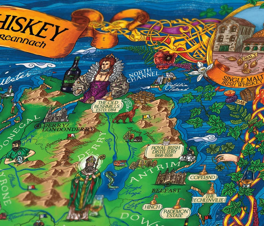 In this photo Whisky Puzzle Ireland - 1000 pieces - 14+ - Water & Wines Sweden Mood4whisky