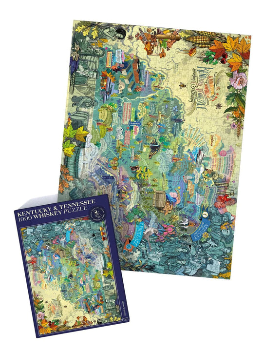 In this photo Whisky Puzzle Kentucky & Tennessee - 1000 pieces - 14+ - Water & Wines Sweden Mood4whisky