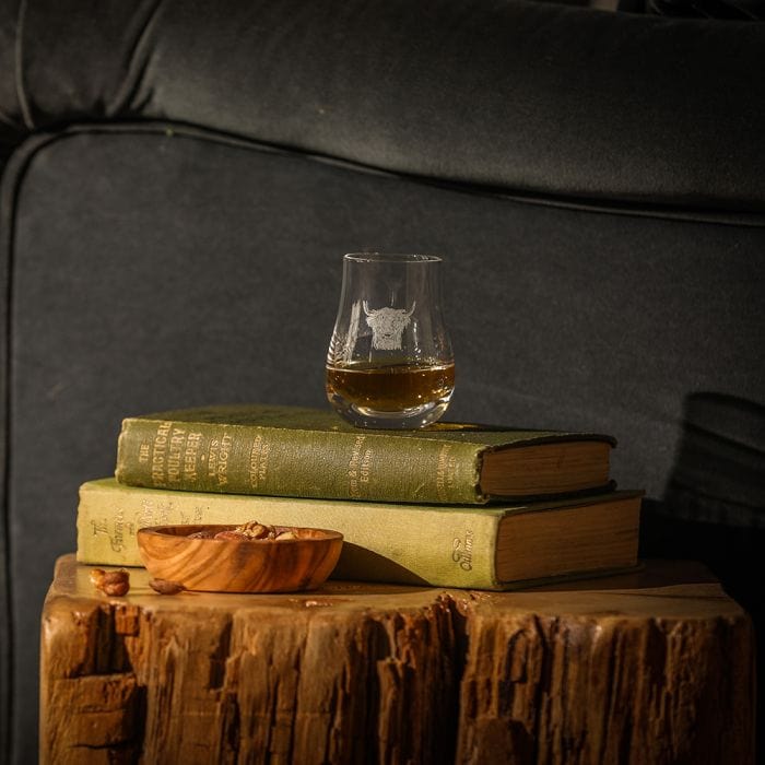 In this photo Whisky Tasting Glass Highland Cow Mood4Whisky