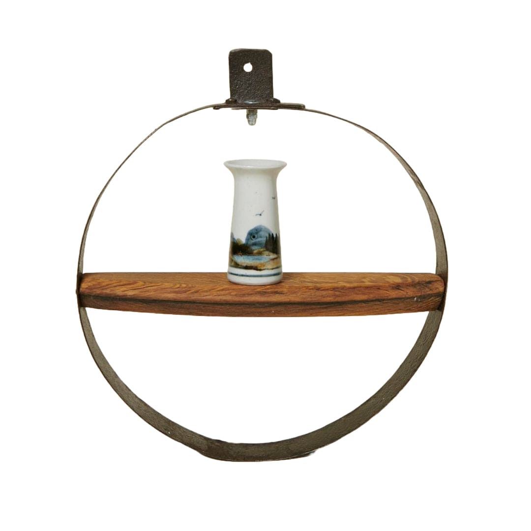 In this photo Hoop with shelf from old whiskey barrels - 40 cm diameter - Handmade - Darach Scotland MoodCompanyNL