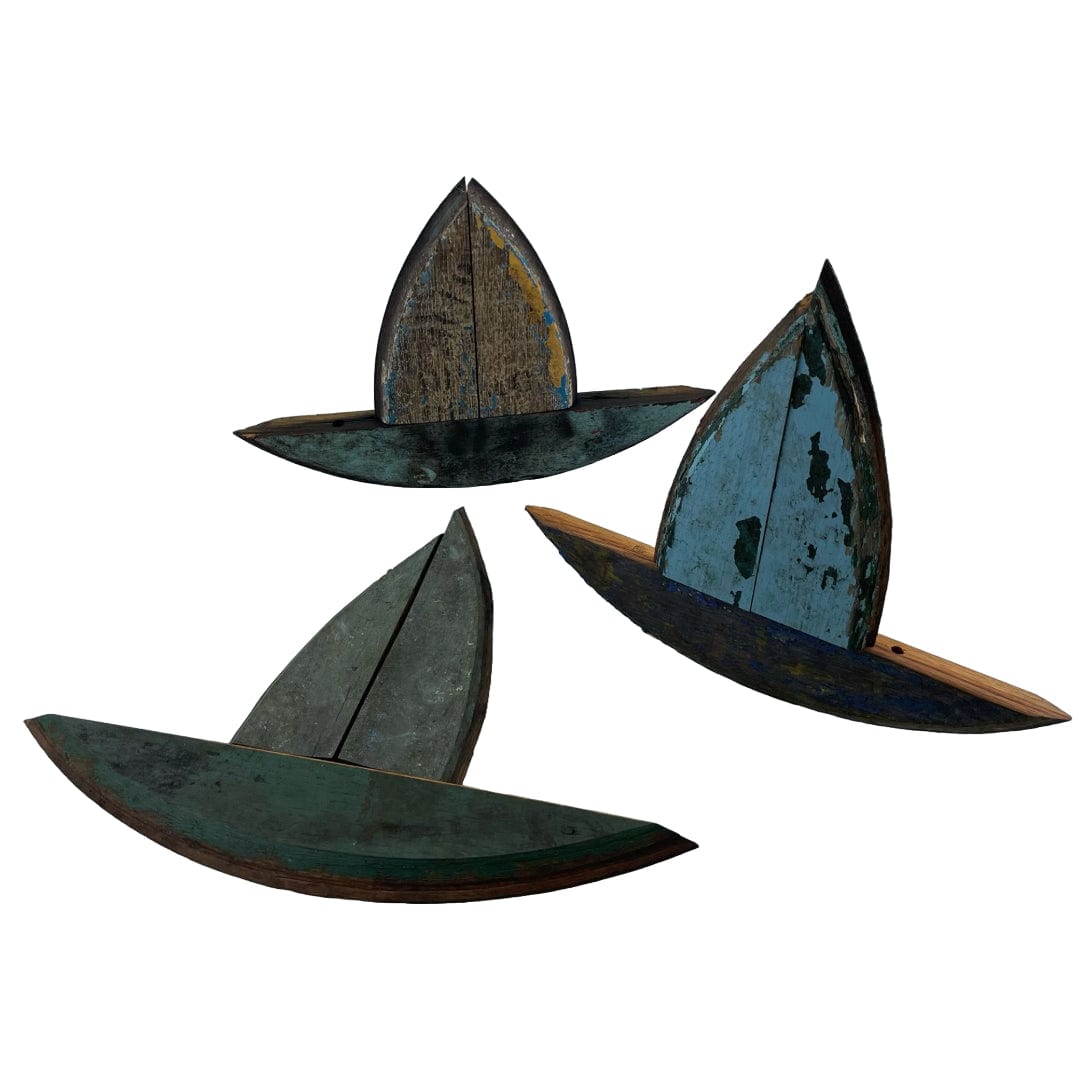 In this photo Wall element sailboat from old whiskey barrels - approx. 20-30 cm - Handmade - Darach Scotland MoodCompanyNL