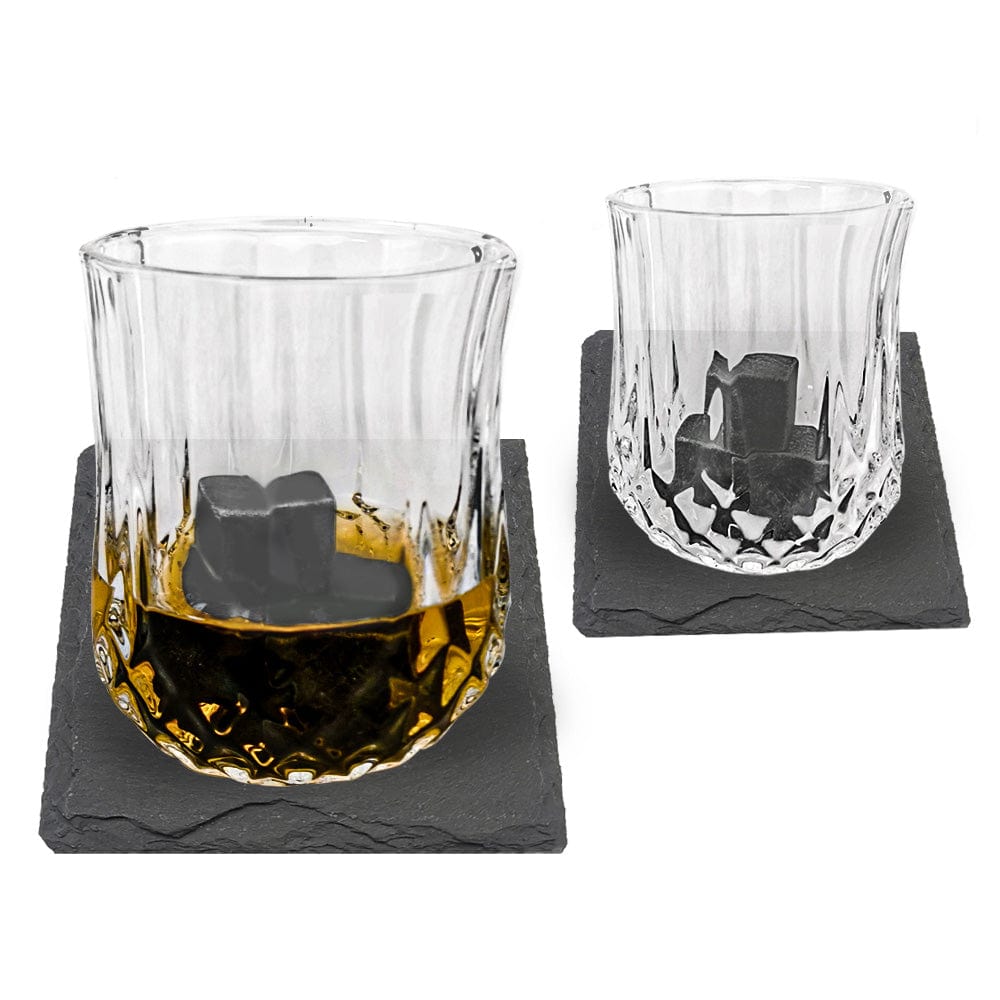 Whisky Double Tasting Set – Glasses and Stones – Set of 2 - Mood4whisky